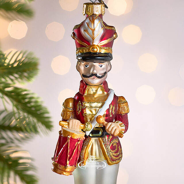 Елочная игрушка Барабанщик Уильям 18 см в подарочной коробке, стекло Winter Deco