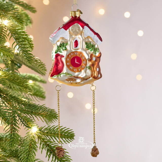 Елочная игрушка Часы с маятником - Время Волшебства 12 см, стекло Winter Deco