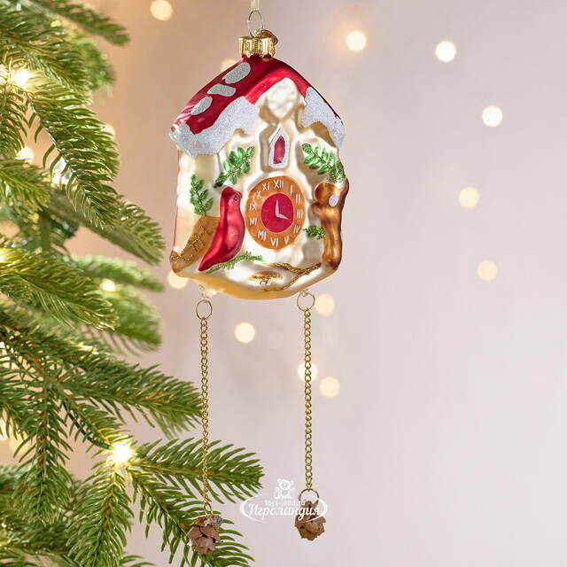 Елочная игрушка Часы с маятником - Время Волшебства 12 см, стекло Winter Deco