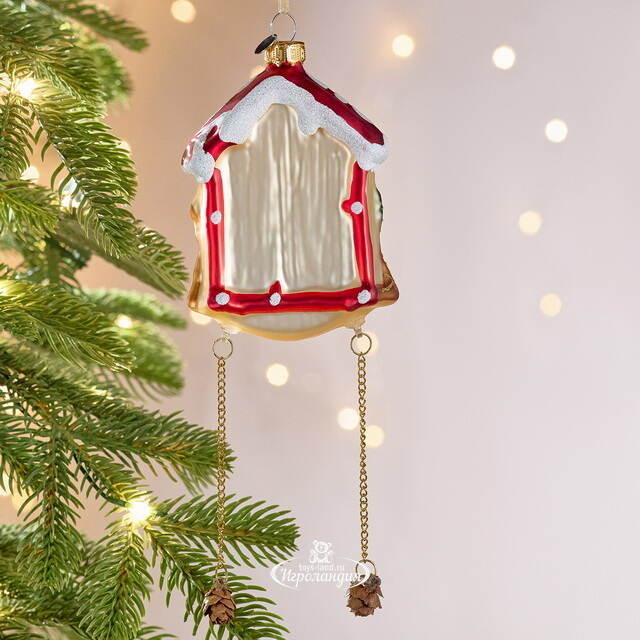 Елочная игрушка Часы с маятником - Время Волшебства 12 см, стекло Winter Deco