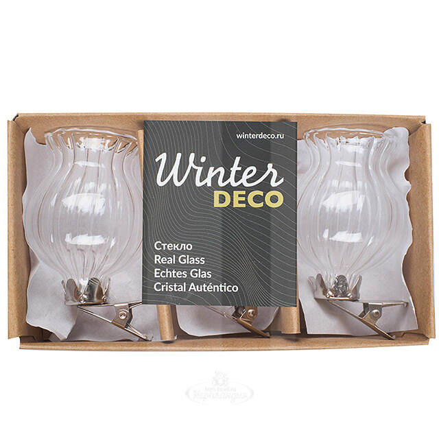 Мини-вазы на прищепке Векьяно 6*4 см, 3 шт, стекло Winter Deco