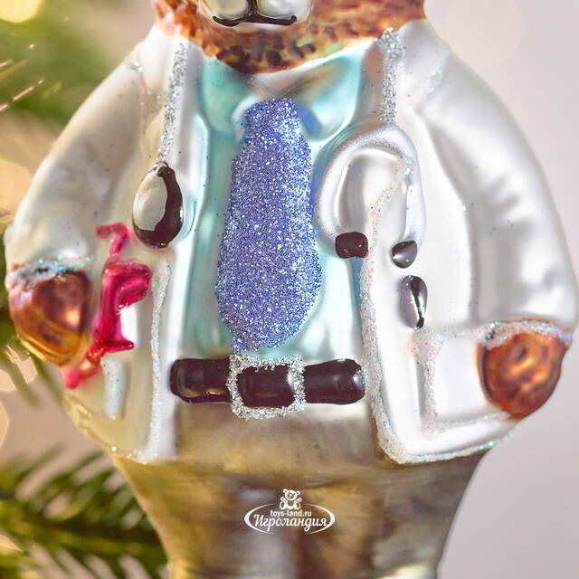 Елочная игрушка Мишка Доктор 13 см в подарочной коробке, стекло Winter Deco