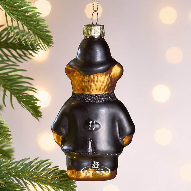 Елочная игрушка Мишка Сыщик 10 см, стекло Winter Deco