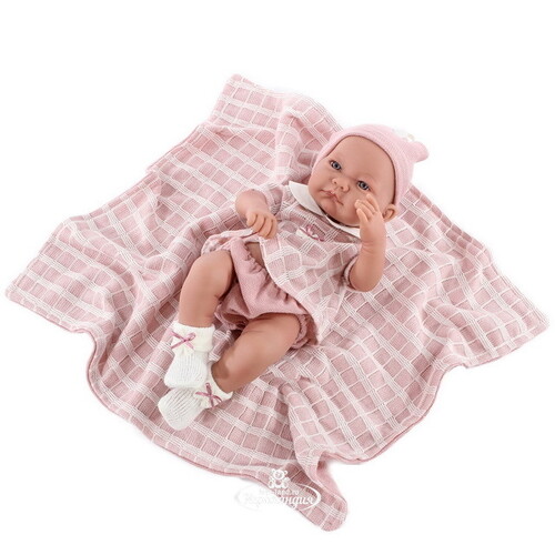 Кукла-младенец Дафна в розовом 42 см с одеяльцем Antonio Juan Munecas