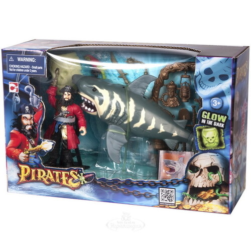 Игровой набор Пираты: Нападение акулы с аксессуарами движение свет Chap Mei