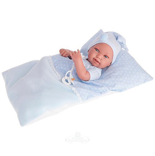 Кукла - младенец Пипо в голубом 42 см Antonio Juan Munecas