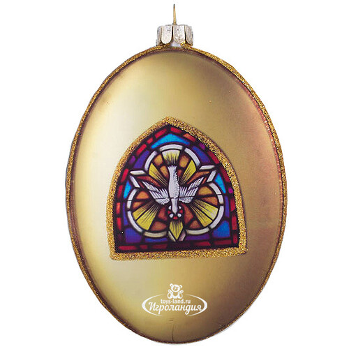 Елочное украшение Овальный Медальон Мадонна с Младенцем-1 10 см стекло, подвеска Holiday Classics