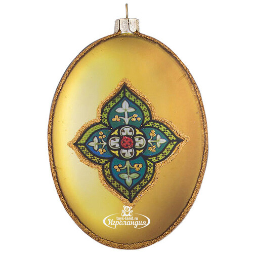 Елочное украшение Овальный Медальон Мадонна с Младенцем-2 10 см стекло, подвеска Holiday Classics