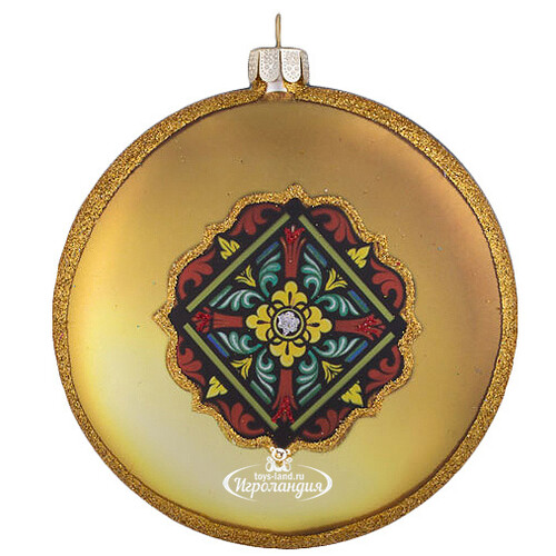 Елочное украшение Медальон Мадонна с Младенцем 10 см стекло, подвеска Holiday Classics