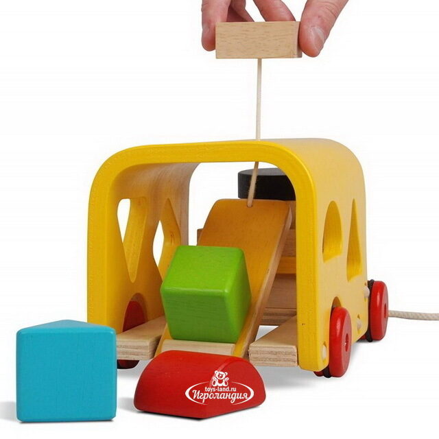 Деревянный сортер - каталка Автобус 22 см Plan Toys (План Тойс)