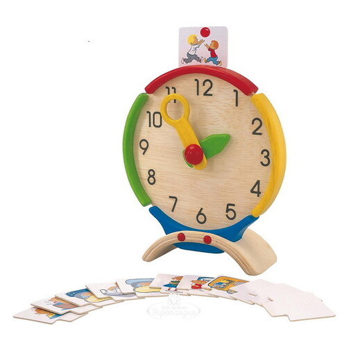 Обучающий набор Часы с карточками 25*21 см Plan Toys
