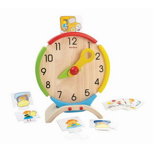 Обучающий набор Часы с карточками 25*21 см Plan Toys