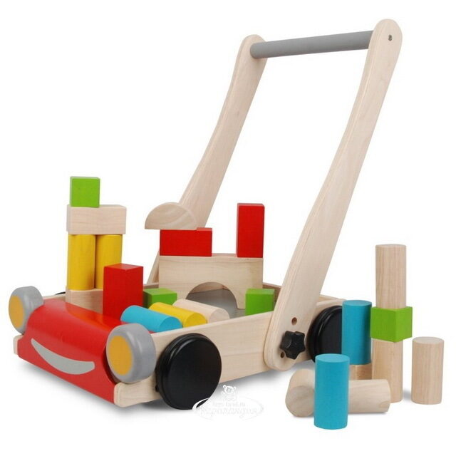 Деревянный конструктор Блоки с тележкой и фотоаппаратом 24 детали Plan Toys