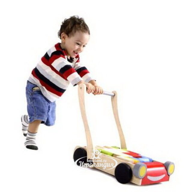 Деревянный конструктор Блоки с тележкой и фотоаппаратом 24 детали Plan Toys