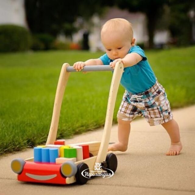 Деревянный конструктор Блоки с тележкой и фотоаппаратом 24 детали Plan Toys