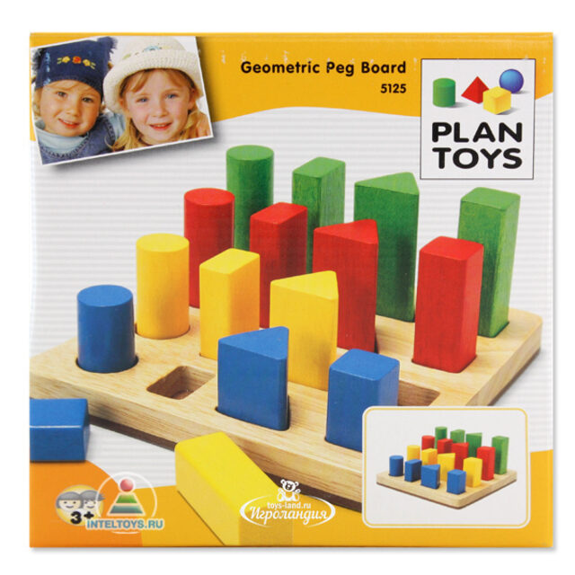 Деревянный сортер Геометрия 18 см Plan Toys