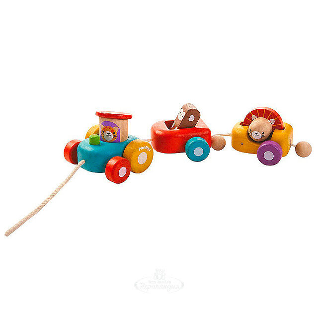 Паровозик-каталка Веселый двигатель Plan Toys (План Тойс)