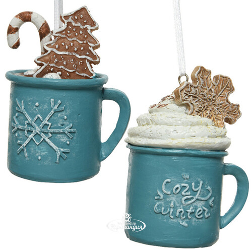 Елочная игрушка Cozy Winter - Какао с маршмеллоу 9 см, подвеска Kaemingk