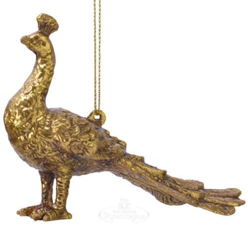 Елочная игрушка Golden Jungle: Роскошный Павлин 13 см, подвеска Kaemingk