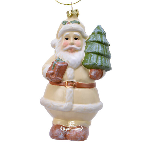 Елочная игрушка Дедушка Санта с деревцем 12 см, пластик, подвеска Kaemingk