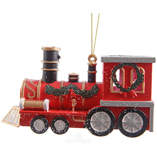 Елочная игрушка Рождественский паровозик 12 см, подвеска Kaemingk