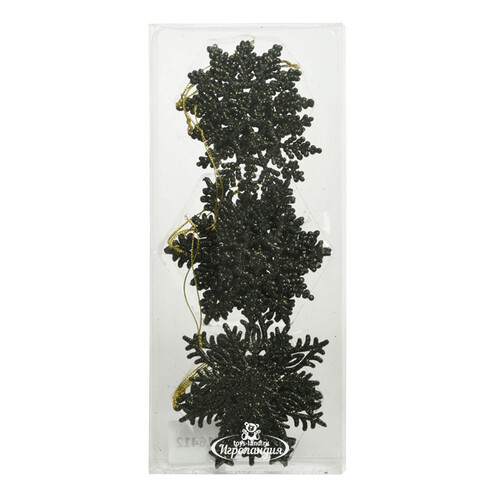 Набор елочных игрушек Снежинка - Verde Pino зеленый, 12 шт Kaemingk