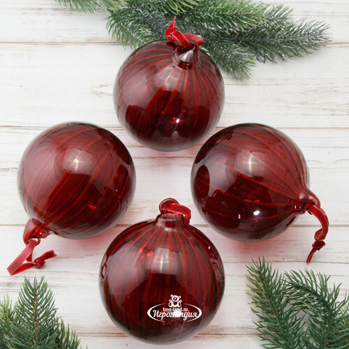 Набор стеклянных шаров Эритт-Виардо 10 см, 4 шт ShiShi