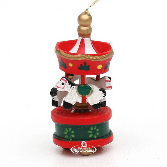 Набор деревянных елочных игрушек Веселая Карусель 6 см, 6 шт Sigro