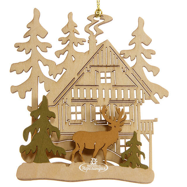 Деревянная елочная игрушка Рождественские Истории-2 9*10 см Sigro