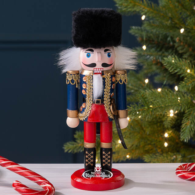 Декоративная фигурка Щелкунчик - Бравый Гвардеец с саблей 20 см Sigro