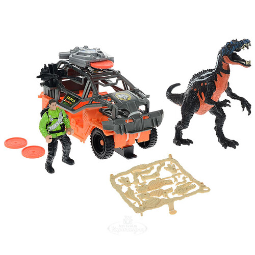 Игровой набор Динозавр Барионикс и охотник на джипе движение стреляет Chap Mei