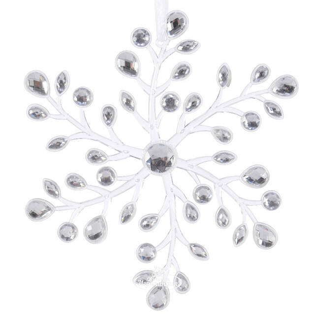 Елочное украшение Снежинка Хрустальная Веточка 20 см, подвеска Kaemingk