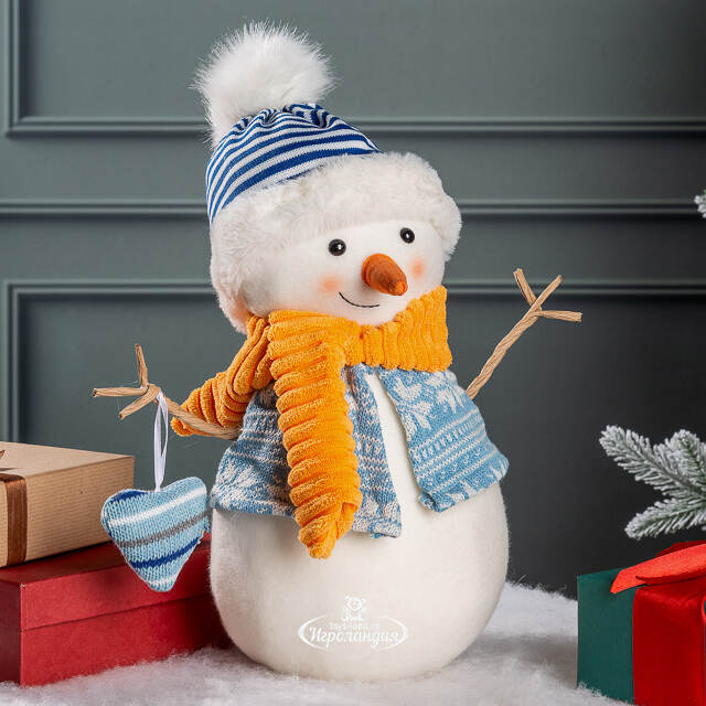 Декоративная фигура Снеговик Стефан - Шведские Каникулы 34 см Kaemingk