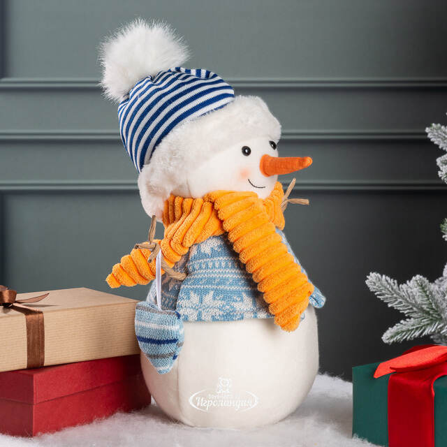 Декоративная фигура Снеговик Стефан - Шведские Каникулы 34 см Kaemingk
