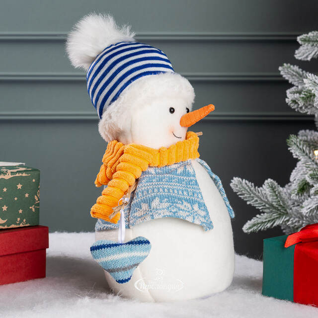 Дверной стоппер Снеговик Северин - Шведские Каникулы 28 см Kaemingk