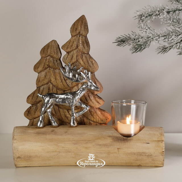 Декоративный подсвечник Олень из леса Wadden 24 см Kaemingk