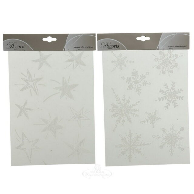 Наклейки для окон Stars and Snowflakes 29*20 см, 2 шт Kaemingk