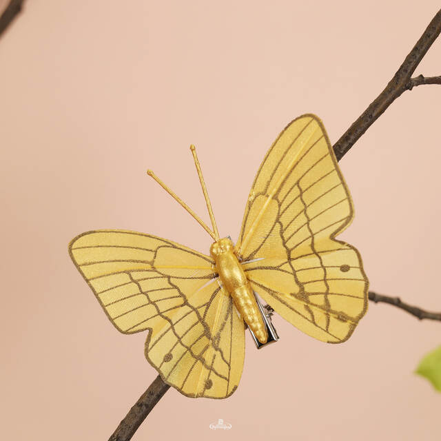 Набор декоративных украшений Gold Butterfly, 10 шт, клипса Kaemingk