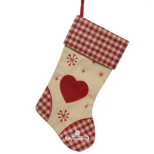 Новогодний носок Эльфа Анариона 45 см с сердечком Kaemingk