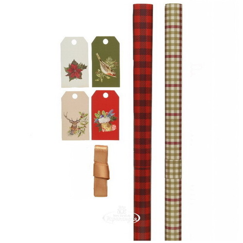 Набор для упаковки подарков Check Style, 7 предметов Kaemingk