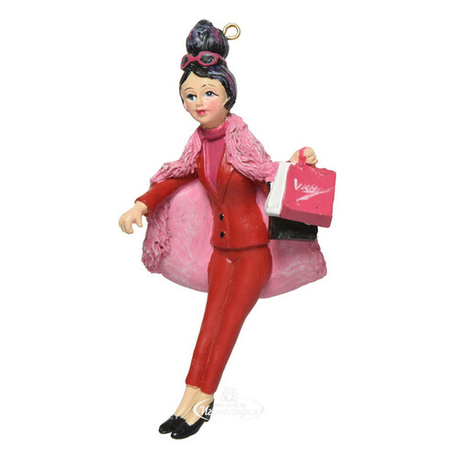 Елочная игрушка Леди Барнелла - Pellicce Rosa 13 см, подвеска Kaemingk