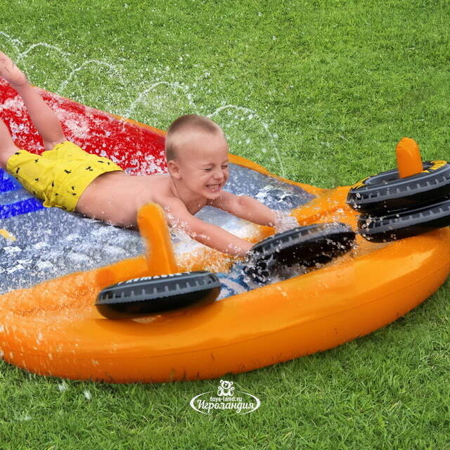 Водная дорожка для скольжения Double Splashy Slide 488 см с двумя надувными колечками Bestway