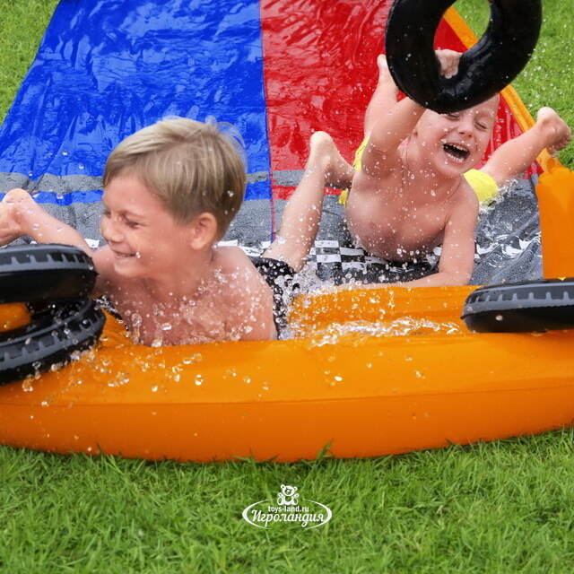 Водная дорожка для скольжения Double Splashy Slide 488 см с двумя надувными колечками Bestway