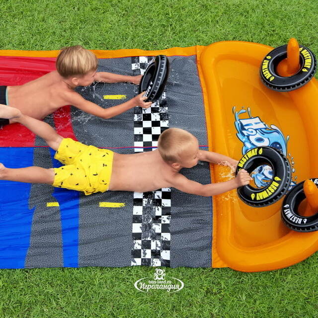 Водная дорожка для скольжения Double Splashy Slide 488 см с двумя надувными колечками Bestway