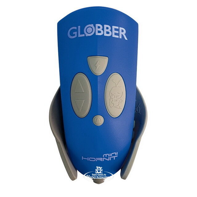 Фонарь-звонок-клаксон для самоката Globber с LED подсветкой и пультом д/у, 25 звуков, синий Globber (Глоббер)