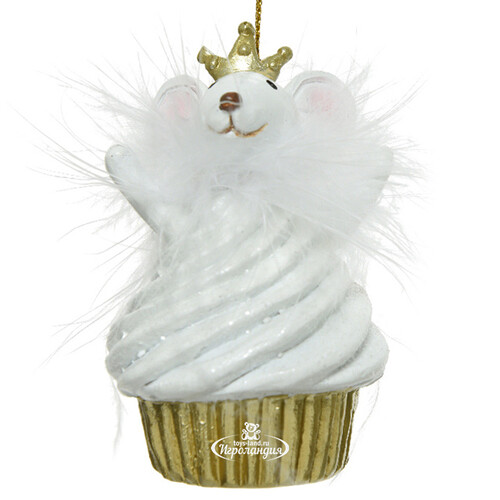 Елочная игрушка Мышка Мила - Принцесса пирожных 9 см, подвеска Kaemingk