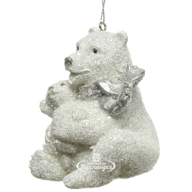 Елочная игрушка Медвежонок Генри с мамой - Bear Love 8 см, подвеска Kaemingk