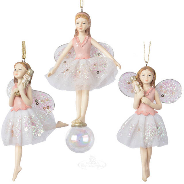 Елочная игрушка Фея Сесиль - балерина с Щелкунчиком 13 см, подвеска Kaemingk