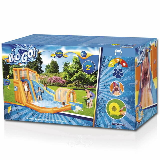 Водный игровой центр с горкой и стеной для скалолазания Aquatic Slide 420*320*260 см Bestway