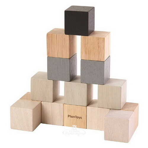 Деревянные Кубики 15 шт без рисунка, 35 мм Plan Toys